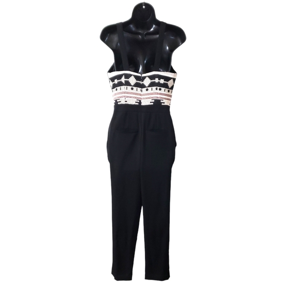 Anthropologie Nomad Morgan Carper La Sierra Aztec Print Jumpsuit Sz 6P - Picture 4 of 15